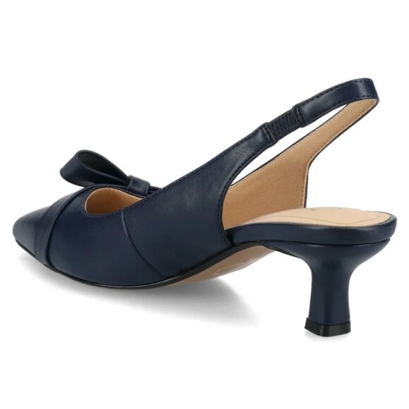 Journee Women Paloma Sling Back Pointed Toe Kitten Heel Pumps - Picture 7 of 7